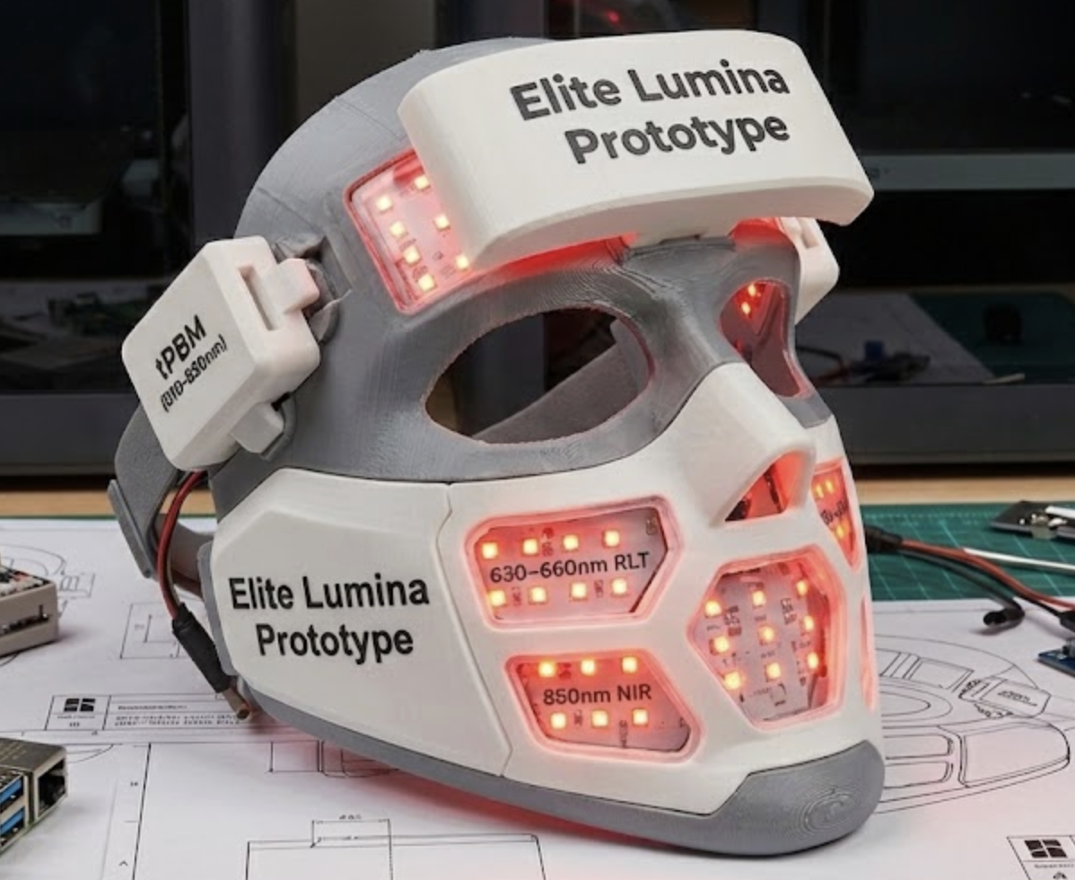 Elite Lumina prototype mask with RLT, NIR and tPBM modules